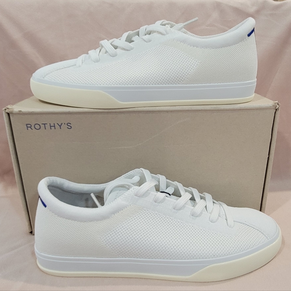 Rothy's White and Blue Men's Sneakers